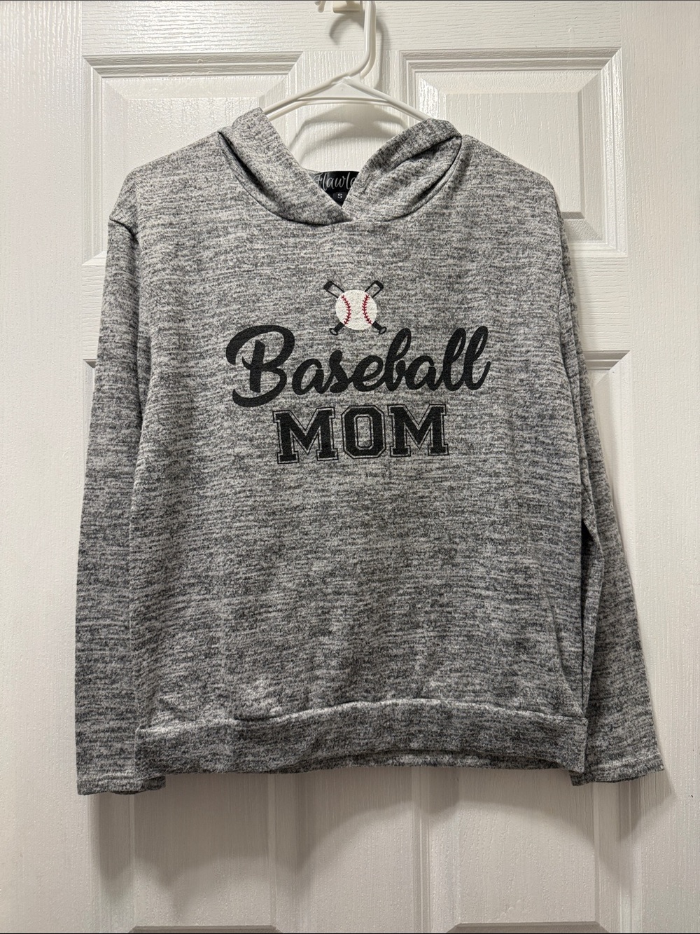 LAWLESS Heather Gray "Baseball MOM" Cowl Pullover